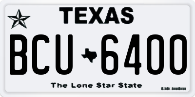 TX license plate BCU6400