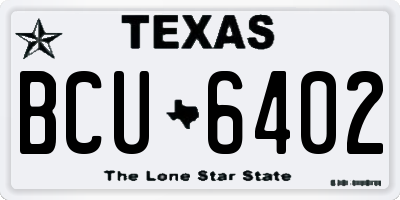 TX license plate BCU6402