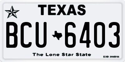TX license plate BCU6403