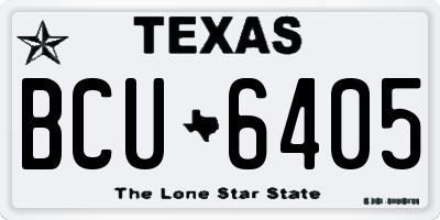 TX license plate BCU6405
