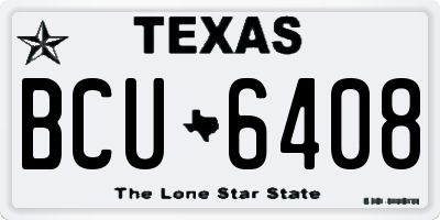 TX license plate BCU6408