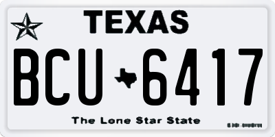 TX license plate BCU6417