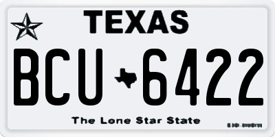 TX license plate BCU6422
