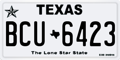 TX license plate BCU6423