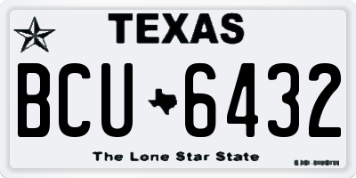 TX license plate BCU6432