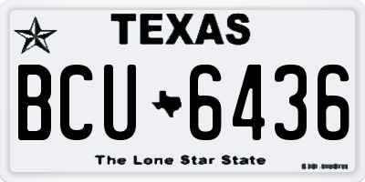 TX license plate BCU6436