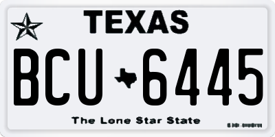 TX license plate BCU6445