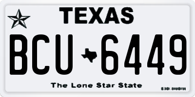 TX license plate BCU6449