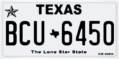 TX license plate BCU6450