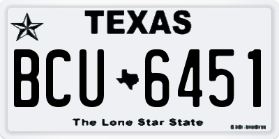 TX license plate BCU6451
