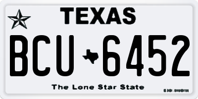 TX license plate BCU6452