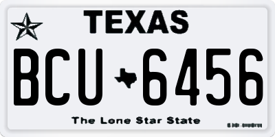 TX license plate BCU6456