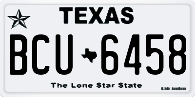 TX license plate BCU6458