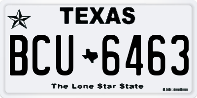 TX license plate BCU6463