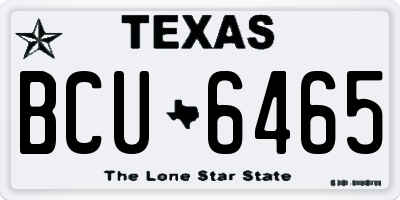 TX license plate BCU6465