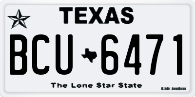 TX license plate BCU6471