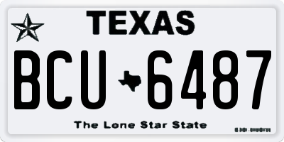 TX license plate BCU6487