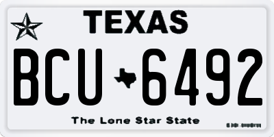 TX license plate BCU6492