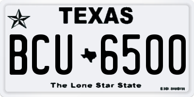 TX license plate BCU6500