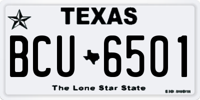 TX license plate BCU6501