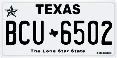 TX license plate BCU6502