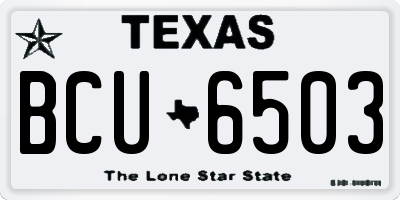 TX license plate BCU6503