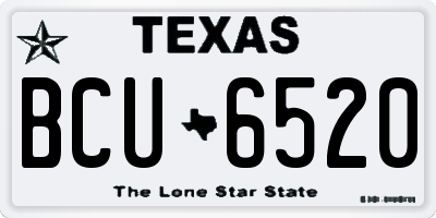 TX license plate BCU6520