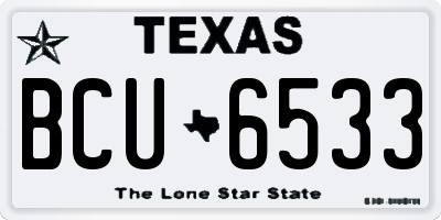 TX license plate BCU6533