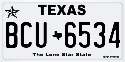 TX license plate BCU6534