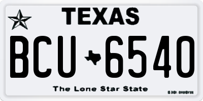 TX license plate BCU6540