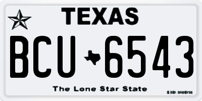 TX license plate BCU6543