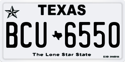 TX license plate BCU6550