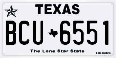 TX license plate BCU6551