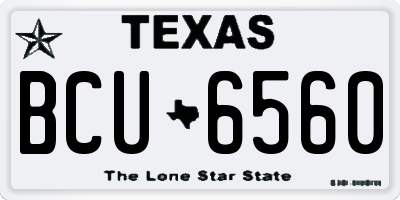 TX license plate BCU6560