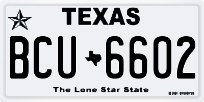 TX license plate BCU6602