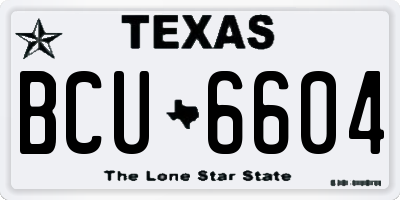 TX license plate BCU6604