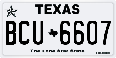 TX license plate BCU6607