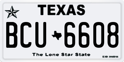 TX license plate BCU6608