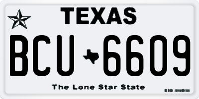 TX license plate BCU6609