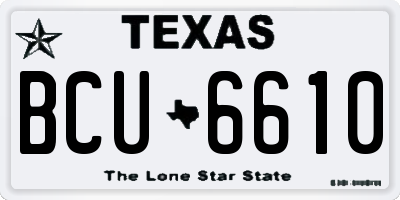 TX license plate BCU6610