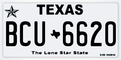 TX license plate BCU6620