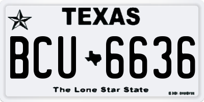 TX license plate BCU6636