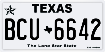 TX license plate BCU6642