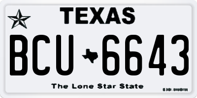 TX license plate BCU6643