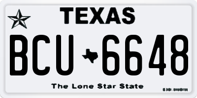 TX license plate BCU6648