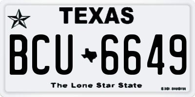 TX license plate BCU6649