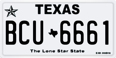 TX license plate BCU6661
