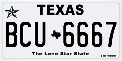 TX license plate BCU6667