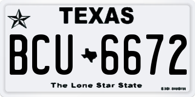 TX license plate BCU6672