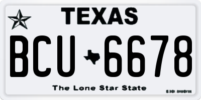 TX license plate BCU6678